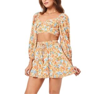 L*Space Floral Top in Orange and Blue